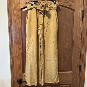 Thread & Supply Womens Wide Leg Paperbag Waist Pants Palazzo XL Pecan